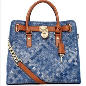 Michael Kors Blue Denim Hamilton Bag